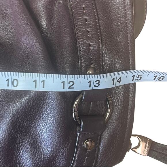 B. Makowsky shoulder bag burgundy purse leather pockets medium size bucket - Picture 7 of 10